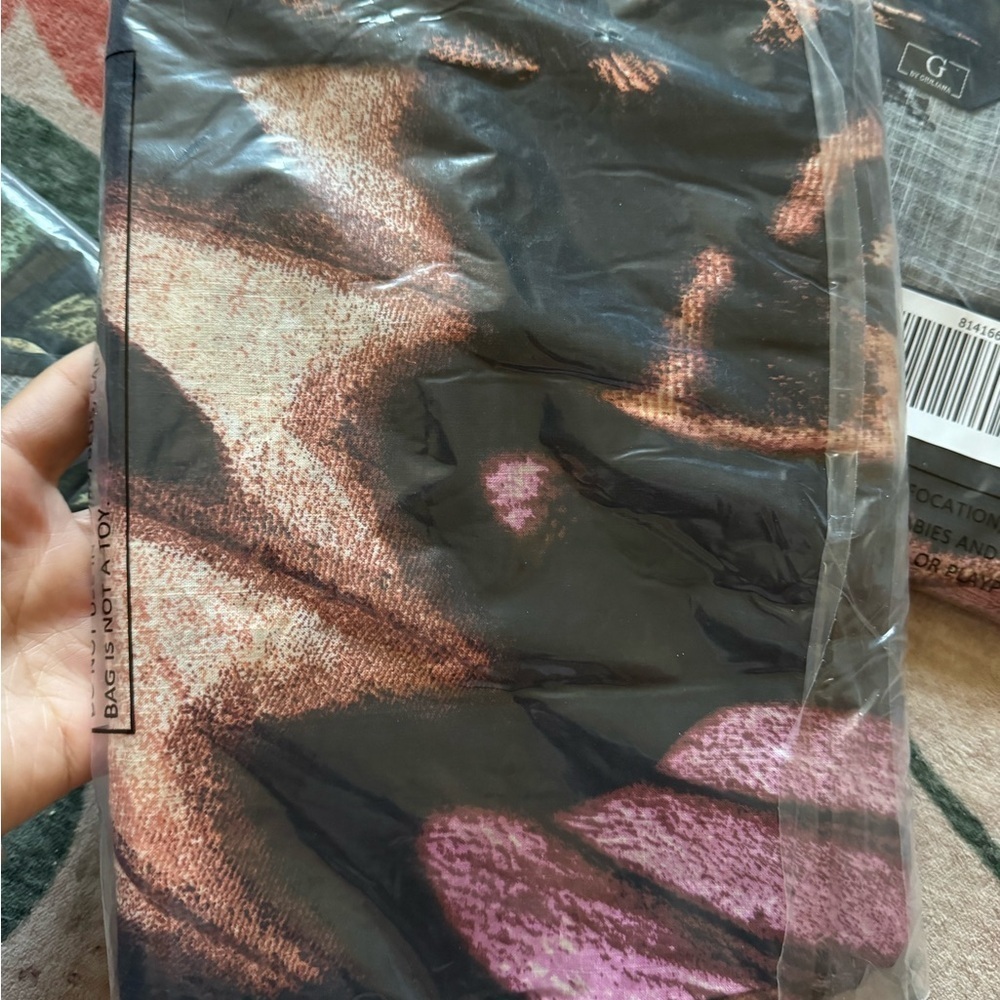G by Giulianna Purple Orange Black Butterfly Print Midi Dress M - Picture 3 of 5